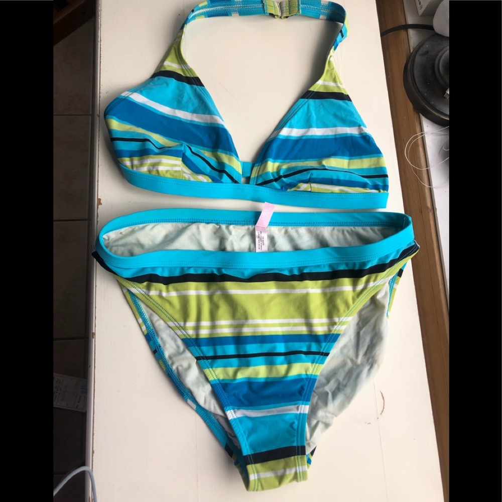 Large Victoria’s Secret striped halter bikini